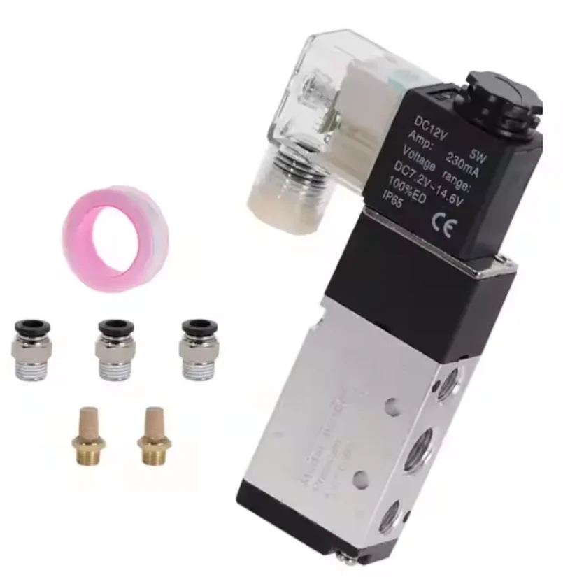 Valvola di solenoide pneumatica a 5 vie 2- Controllo di posizione Air 12V 24V