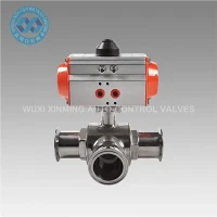 Valvola a sfera a tre vie pneumatica di alta qualità