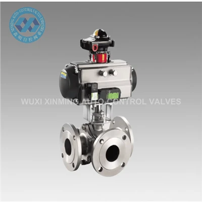Valvola a sfera pneumatica a 3 flange