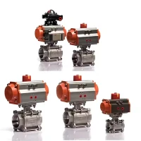 Fili inossidabile dell'attuatore pneumatico in acciaio inossidabile 316 3 PCS Valvola a sfera bidirezionale pneumatica