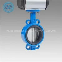 Acciaio inossidabile ss 304 316 l valvola a farfalla pneumatica valvola